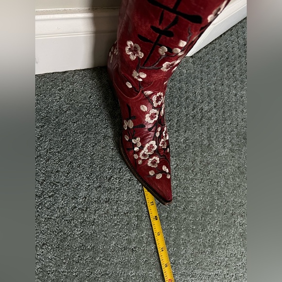 Old Gringo 7 B Cherry Blossom Red Western Cowboy Cowgirl Boots Valentines Gift - Picture 10 of 12